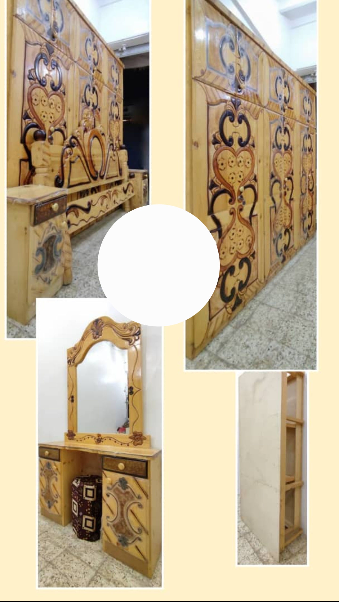 غرفة نوم شبه جديد خشب سويدي اصلي